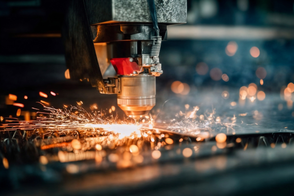 laser cutting machine working in  factories